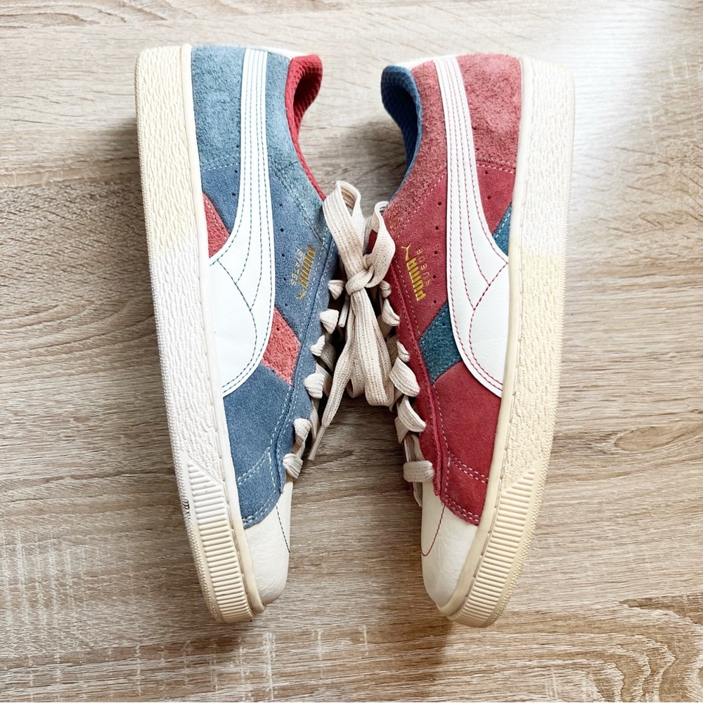 NEW Puma Suede Quilted Nation 39456101 Mens Beige Lifestyle Sneakers Shoes 9.5